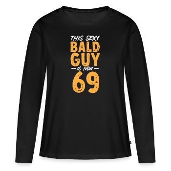 Bald Head Baldness Beard Bald Head - Women's Premium Organic Long Sleeve Shirt - black - Front - Julia (174cm)