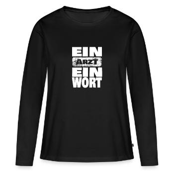 médecin - T-shirt manches longues Premium bio Femme - noir - Devant - Julia (174cm)