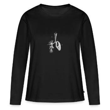 Poumons Thorax anatomique anatomie squelette - T-shirt manches longues Premium bio Femme - noir - Devant - Julia (174cm)