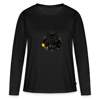 Je t’ai jeté un sort - T-shirt manches longues Premium bio Femme - noir - Devant - Julia (174cm)