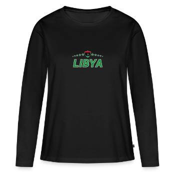 Libye - T-shirt manches longues Premium bio Femme - noir - Devant - Julia (174cm)