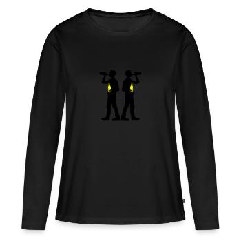 Trinker Bier - Frauen Premium Bio Langarmshirt - Schwarz - Vorne - Julia (174cm)
