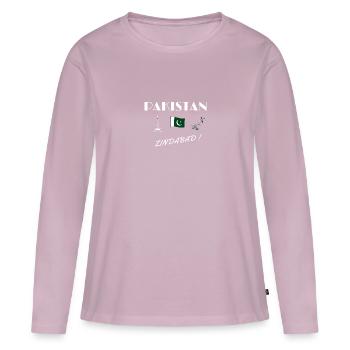 Pakistan zindabad - T-shirt manches longues Premium bio Femme - rose poudré - Devant - Julia (174cm)