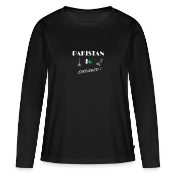 Pakistan zindabad - T-shirt manches longues Premium bio Femme - noir - Devant - Julia (174cm)