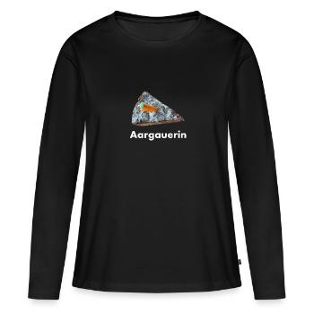Aargauerin - Frauen Premium Bio Langarmshirt - Schwarz - Vorne - Julia (174cm)