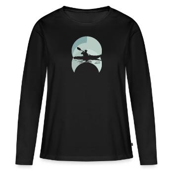 Kayak Aviron d’eau vive - T-shirt manches longues Premium bio Femme - noir - Devant - Julia (174cm)