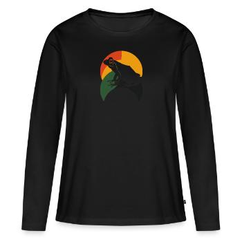 Amphibie Lurch - Frauen Premium Bio Langarmshirt - Schwarz - Vorne - Julia (174cm)