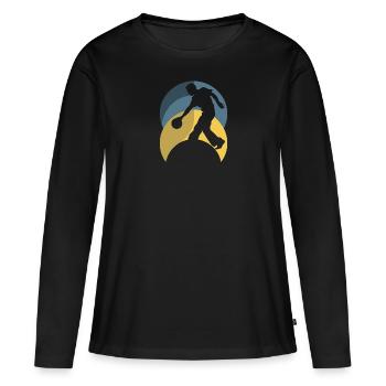Bowling Bowlen Pin - Frauen Premium Bio Langarmshirt - Schwarz - Vorne - Julia (174cm)