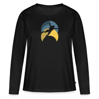 Skydive Adrenalin Base Jumping - Frauen Premium Bio Langarmshirt - Schwarz - Vorne - Julia (174cm)