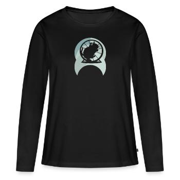 Maus Hamster Haustier - Frauen Premium Bio Langarmshirt - Schwarz - Vorne - Julia (174cm)
