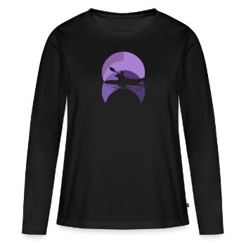 Kayak Aviron d’eau vive - T-shirt manches longues Premium bio Femme - noir - Devant - Julia (174cm)