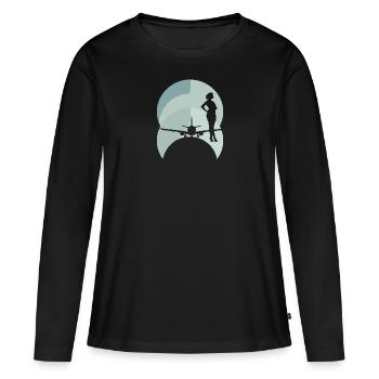 Flight Attendant Flight - Women's Premium Organic Long Sleeve Shirt - black - Front - Julia (174cm)