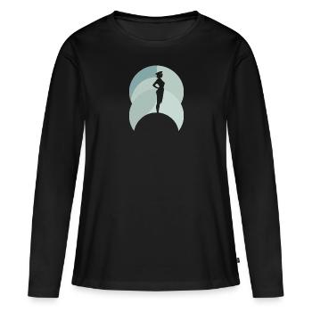 Airline Flight Attendant Flight - Women's Premium Organic Long Sleeve Shirt - black - Front - Julia (174cm)
