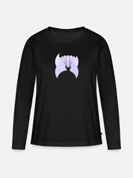 Paragliding Luft - Frauen Premium Bio Langarmshirt - Schwarz