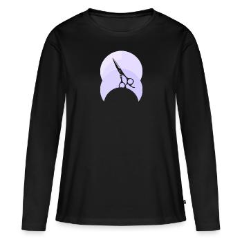 Coiffeur Coiffeur - T-shirt manches longues Premium bio Femme - noir - Devant - Julia (174cm)