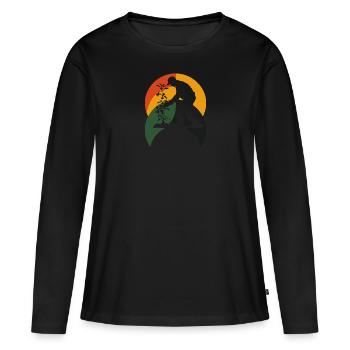 Blume Gartenbau - Frauen Premium Bio Langarmshirt - Schwarz - Vorne - Julia (174cm)