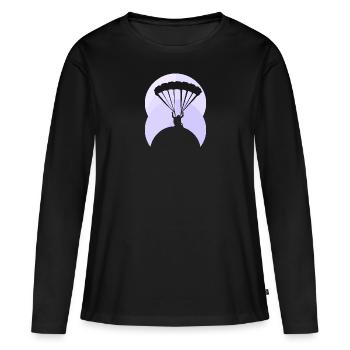 Paragliding Luft Fallschirm - Frauen Premium Bio Langarmshirt - Schwarz - Vorne - Julia (174cm)