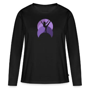 Entraînement de gymnastique Équilibre sur les mains de gymnastique - T-shirt manches longues Premium bio Femme - noir - Devant - Julia (174cm)