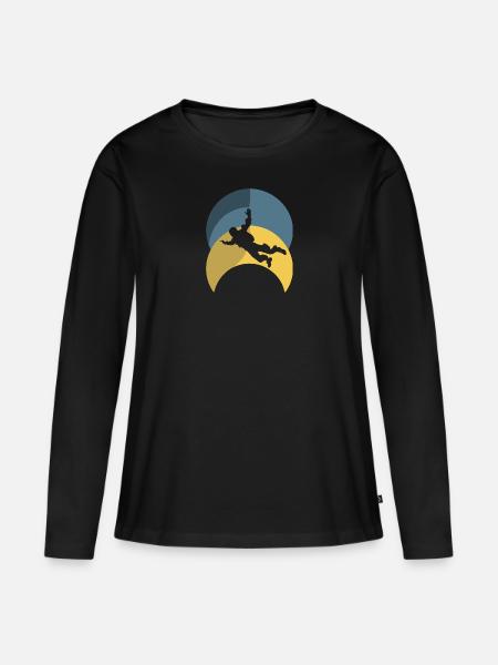 Parachuting Luft Adrenalin - Frauen Premium Bio Langarmshirt - Schwarz