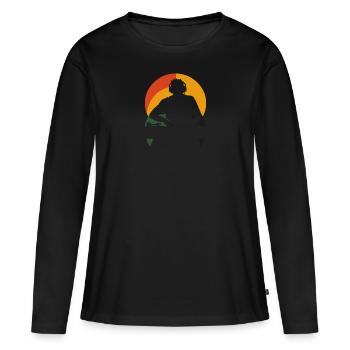 DJ Shuffle Rave - Frauen Premium Bio Langarmshirt - Schwarz - Vorne - Julia (174cm)