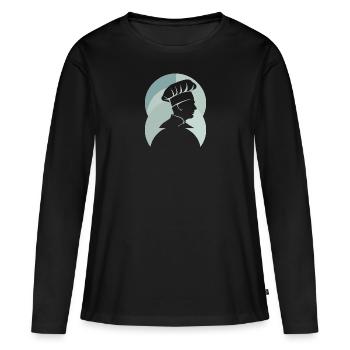 Cuisinier Arts culinaires Cuisinier - T-shirt manches longues Premium bio Femme - noir - Devant - Julia (174cm)