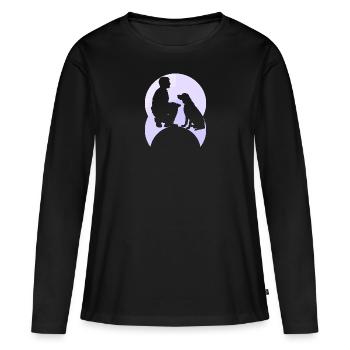 École canine Sports canins Dressage de chiens - T-shirt manches longues Premium bio Femme - noir - Devant - Julia (174cm)