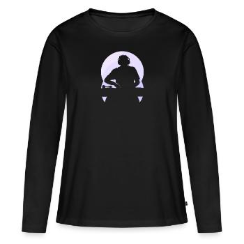 DJ Shuffle - Frauen Premium Bio Langarmshirt - Schwarz - Vorne - Julia (174cm)