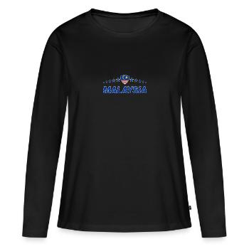 Malaysia - Frauen Premium Bio Langarmshirt - Schwarz - Vorne - Julia (174cm)