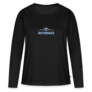Botswana - Frauen Premium Bio Langarmshirt - Schwarz - Vorne - Julia (174cm)
