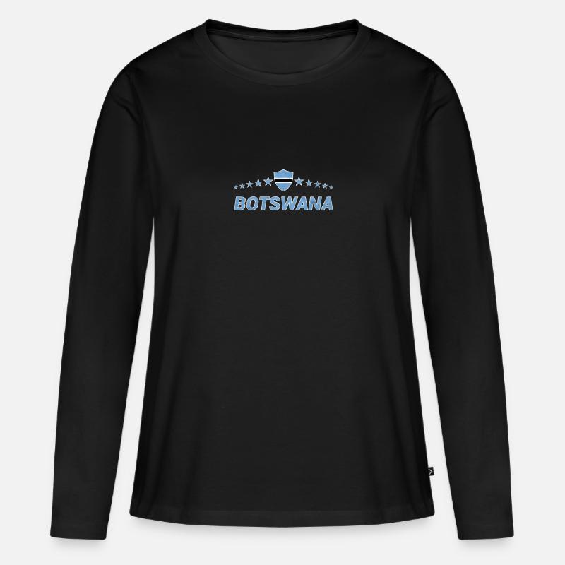 Botswana - Frauen Premium Bio Langarmshirt - Schwarz