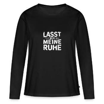 Lasst mir meine Ruhe - einfach in Ruhe lassen - Frauen Premium Bio Langarmshirt - Schwarz - Vorne - Julia (174cm)