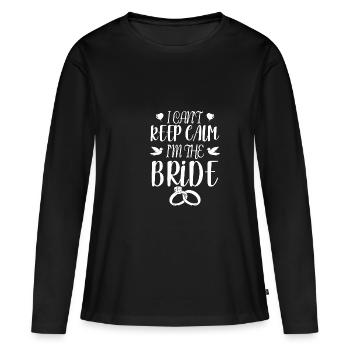 Mariée - T-shirt manches longues Premium bio Femme - noir - Devant - Julia (174cm)