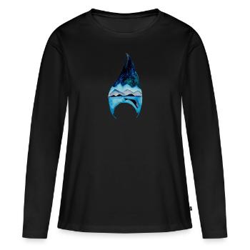 Salzwasser- verliebtes Mädchen träumt vom Meer - Frauen Premium Bio Langarmshirt - Schwarz - Vorne - Julia (174cm)