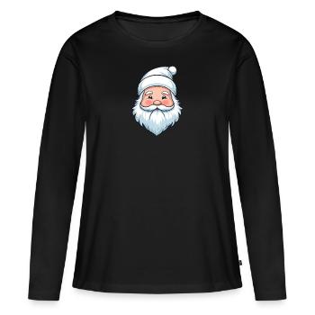 Magie de Noël blanche - T-shirt manches longues Premium bio Femme - noir - Devant - Julia (174cm)