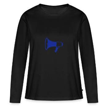 porte voix megaphone 2202 - T-shirt manches longues Premium bio Femme - noir - Devant - Julia (174cm)