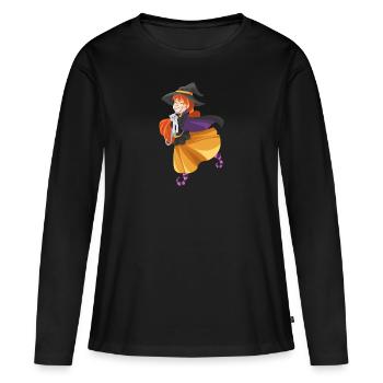 Hallowee n70 - Women's Premium Organic Long Sleeve Shirt - black - Front - Julia (174cm)