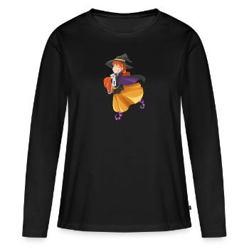 sorcière - T-shirt manches longues Premium bio Femme - noir - Devant - Julia (174cm)