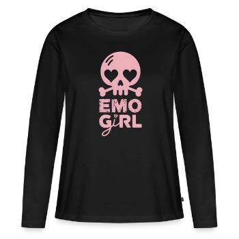 Fille emo ! - T-shirt manches longues Premium bio Femme - noir - Devant - Julia (174cm)