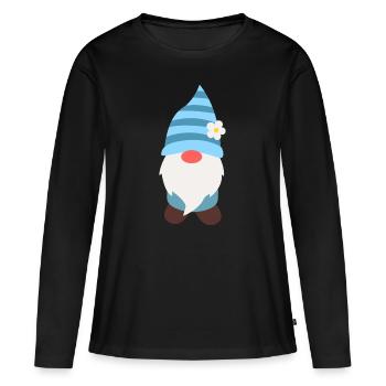 nain de jardin - T-shirt manches longues Premium bio Femme - noir - Devant - Julia (174cm)