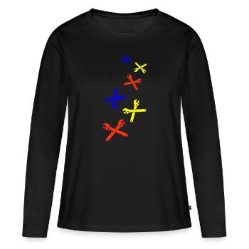 Wrench Icon - Women's Premium Organic Long Sleeve Shirt - black - Front - Julia (174cm)