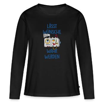 Le Grumeau Lässt Wünsche Wahr Werden - T-shirt manches longues Premium bio Femme - noir - Devant - Julia (174cm)