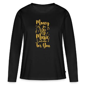Instrument de musique Instrument de musique Artiste - T-shirt manches longues Premium bio Femme - noir - Devant - Julia (174cm)