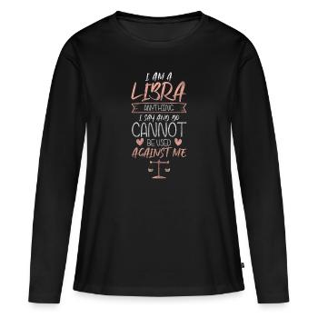 Horoscope Septembre Étoiles - T-shirt manches longues Premium bio Femme - noir - Devant - Julia (174cm)
