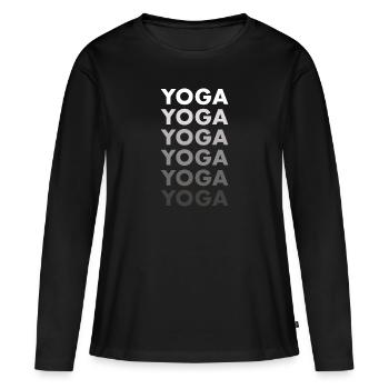 Yogi Yoga - T-shirt manches longues Premium bio Femme - noir - Devant - Julia (174cm)