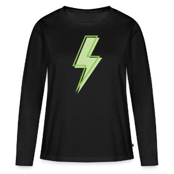Eclair vert clair - T-shirt manches longues Premium bio Femme - noir - Devant - Julia (174cm)