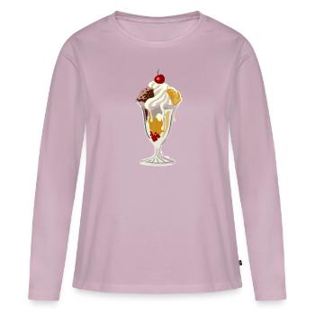 coupe glacée - T-shirt manches longues Premium bio Femme - rose poudré - Devant - Julia (174cm)