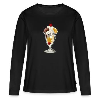 coupe glacée - T-shirt manches longues Premium bio Femme - noir - Devant - Julia (174cm)