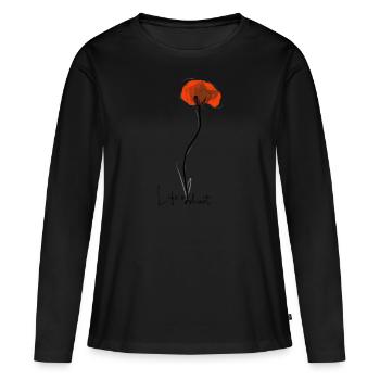 Life's short … aber so schön - Frauen Premium Bio Langarmshirt - Schwarz - Vorne - Julia (174cm)