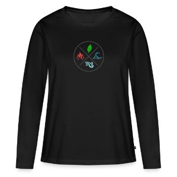 Die 4 Elemente - Frauen Premium Bio Langarmshirt - Schwarz - Vorne - Julia (174cm)