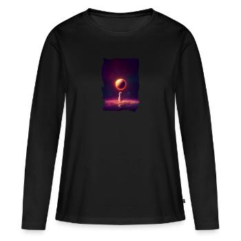 Univers - T-shirt manches longues Premium bio Femme - noir - Devant - Julia (174cm)